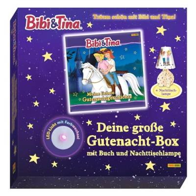 Bibi & Tina: Deine große Gutenacht-Box mit Buch und Nachttischlampe: Gutenachtgeschichtenbuch mit zusammenbaubarer Nachttischlampe in Geschenkbox von Panini